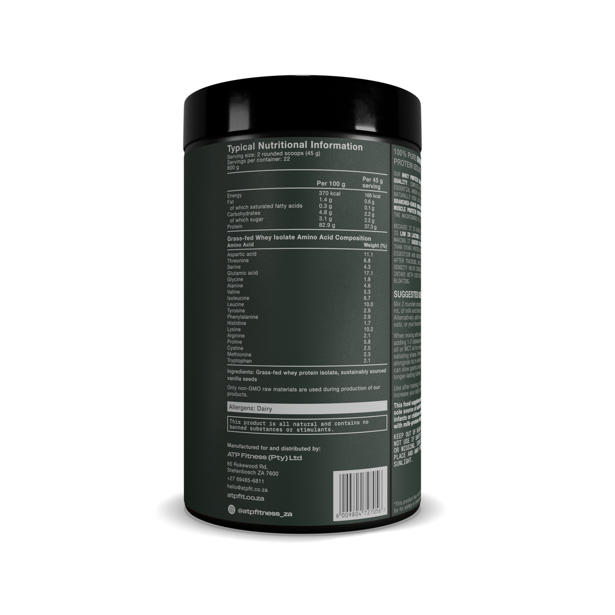 Grass-fed Madagascan Vanilla Whey Protein Isolate